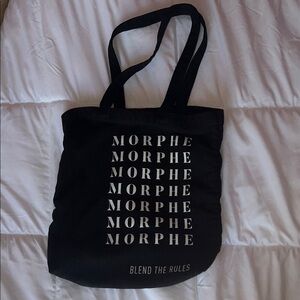 Morphe Black and Silver Logo Tote
